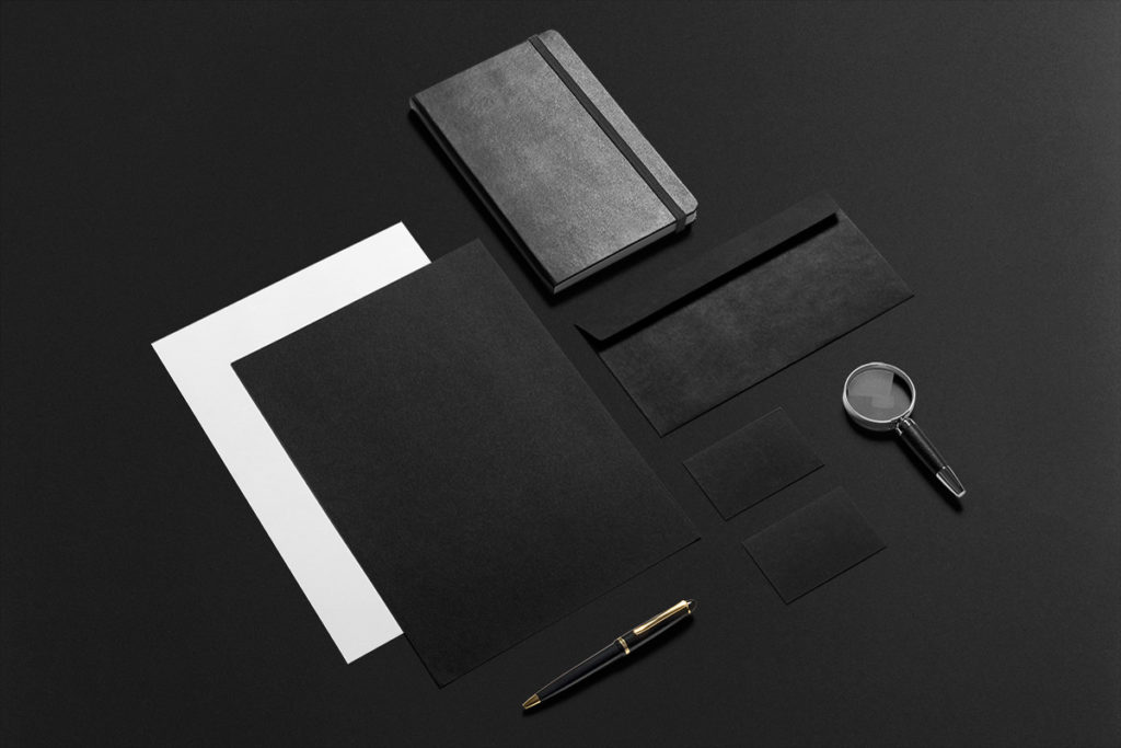 black white and gold office supplies